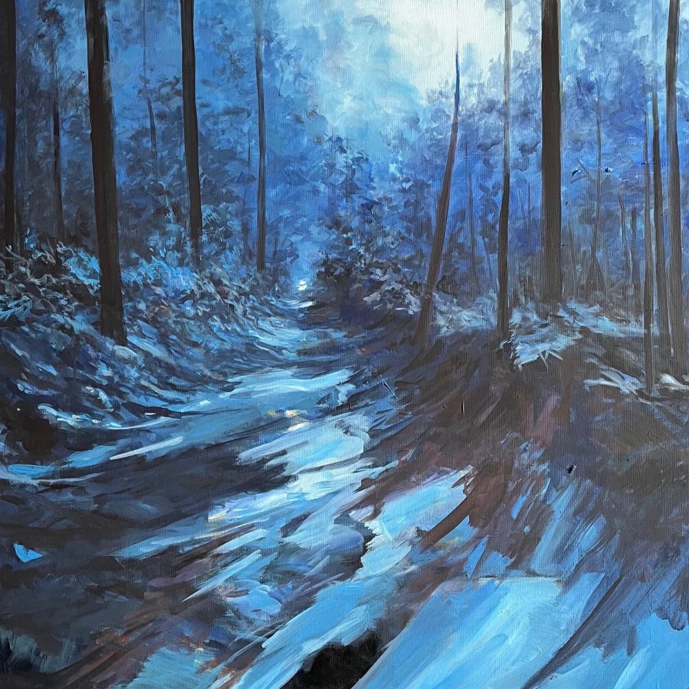 Forêt de Mervent 4 - Technique mixte sur toile 80 x 130 cm - 