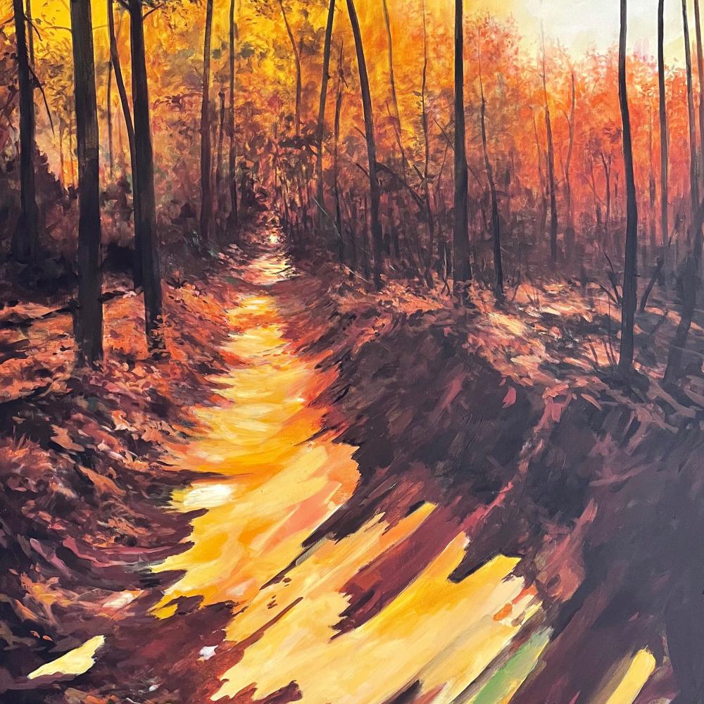 Forêt de Mervent 5 - Technique mixte sur toile 80 x 130 cm - 